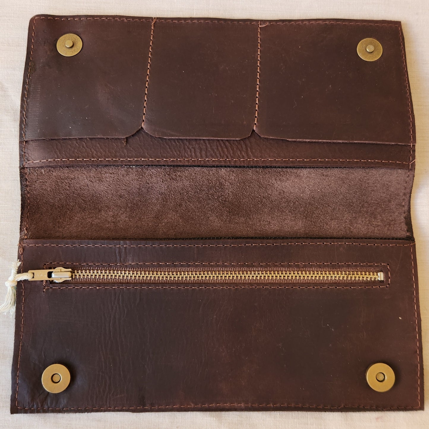 Leather Wallet with Hand Tatreez