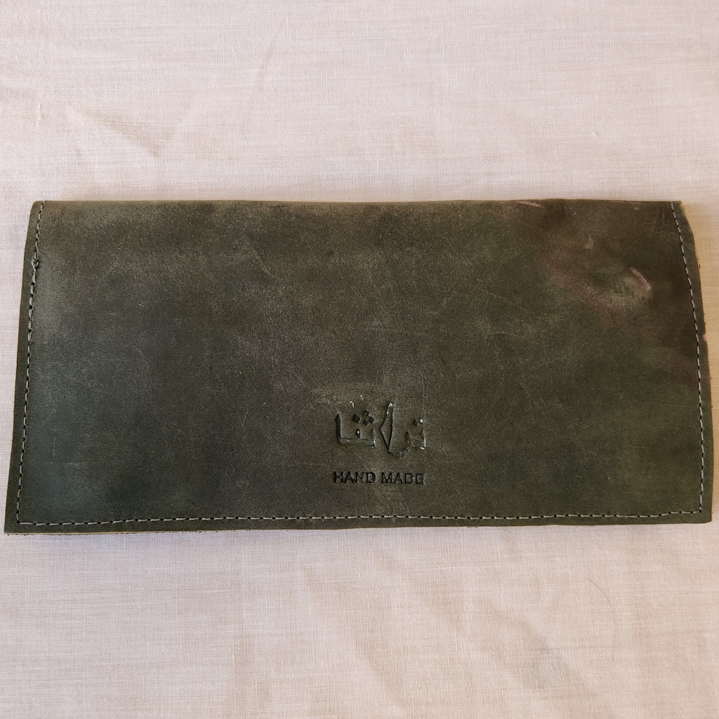 Leather Wallet with Hand Tatreez