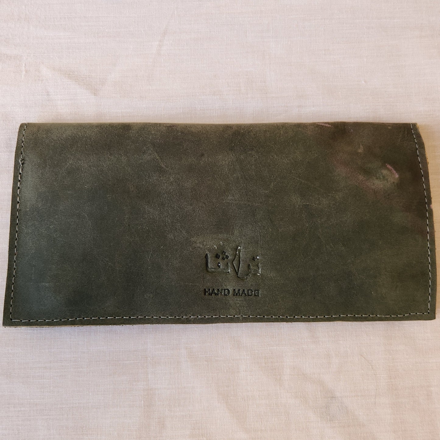 Leather Wallet with Hand Tatreez