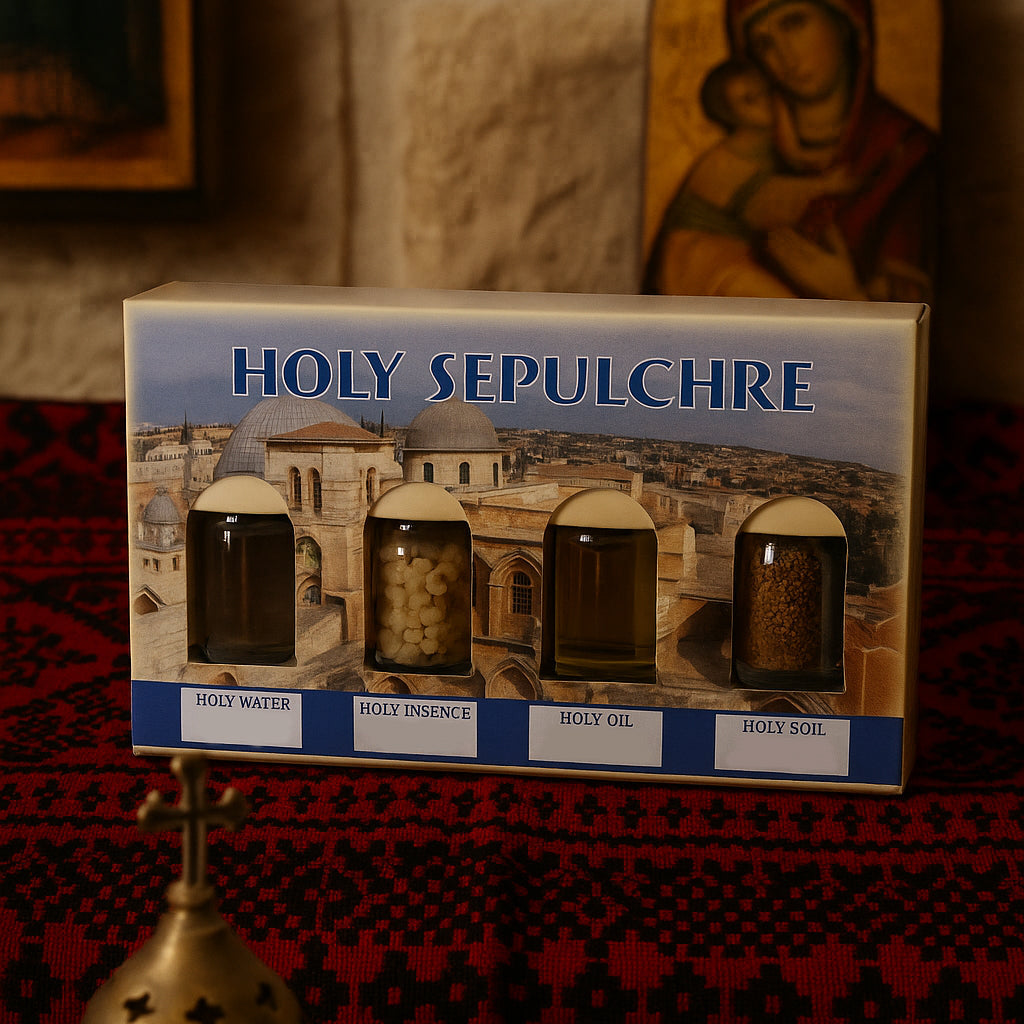 Holy Land Blessing Set – Holy Water, Anointing Oil, Incense & Soil