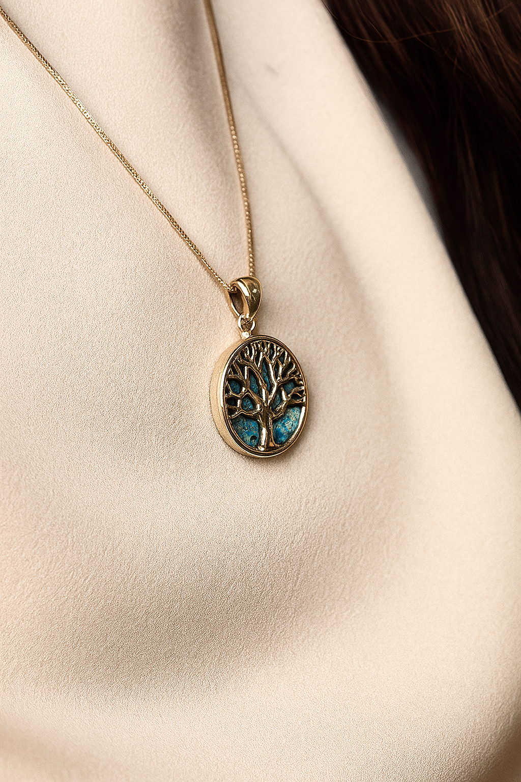 2000 Year Old 
Roman Glass Sterling Silver Necklace ~ Tree of Life