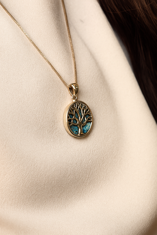 2000 Year Old 
Roman Glass Sterling Silver Necklace ~ Tree of Life