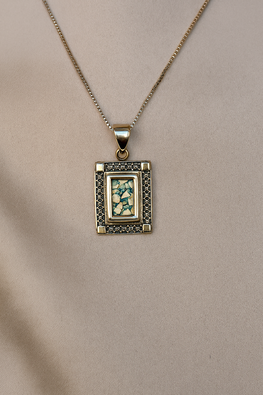 2000 Year Old 
Roman Glass Sterling Silver Necklace