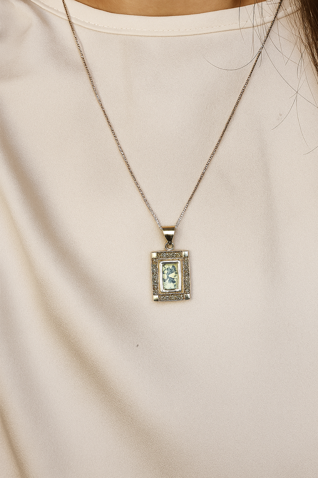 2000 Year Old 
Roman Glass Sterling Silver Necklace