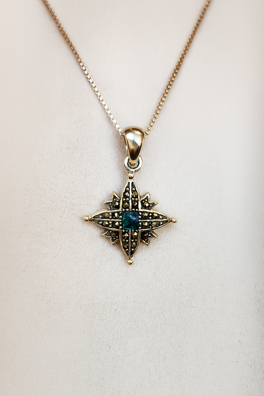 Star of Bethlehem with Stone of Palestine Necklace