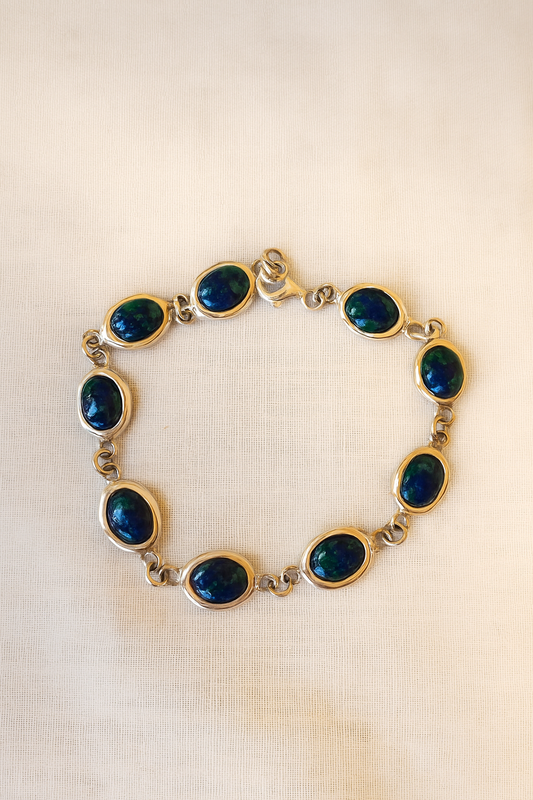 Vintage Stone of Palestine Silver Bracelet