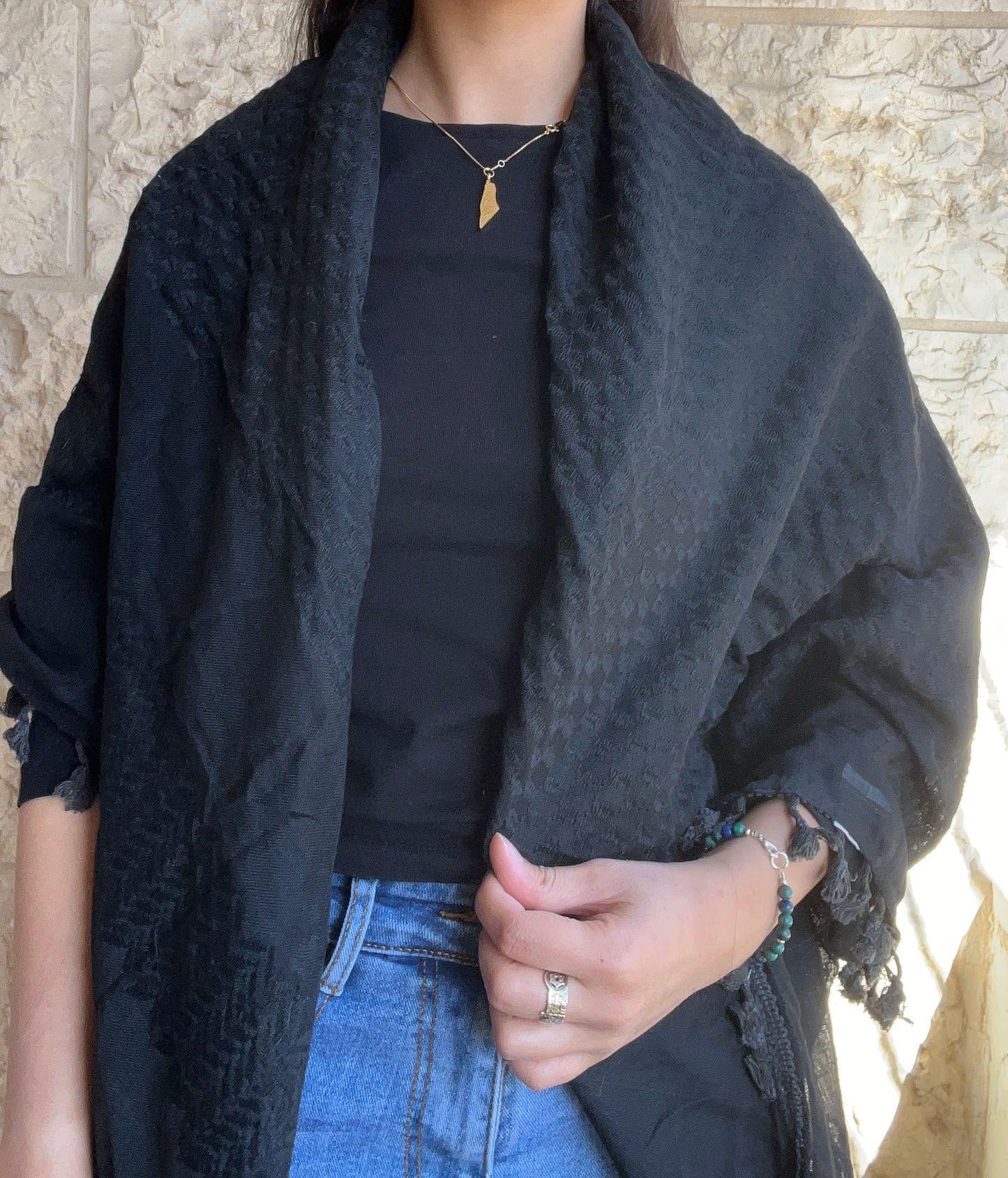 Pure Black Hirbawi® Kufiya