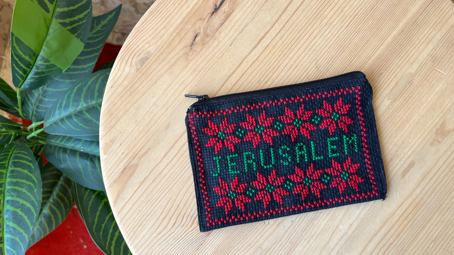 Traditional Palestinian Tatreez Pouch