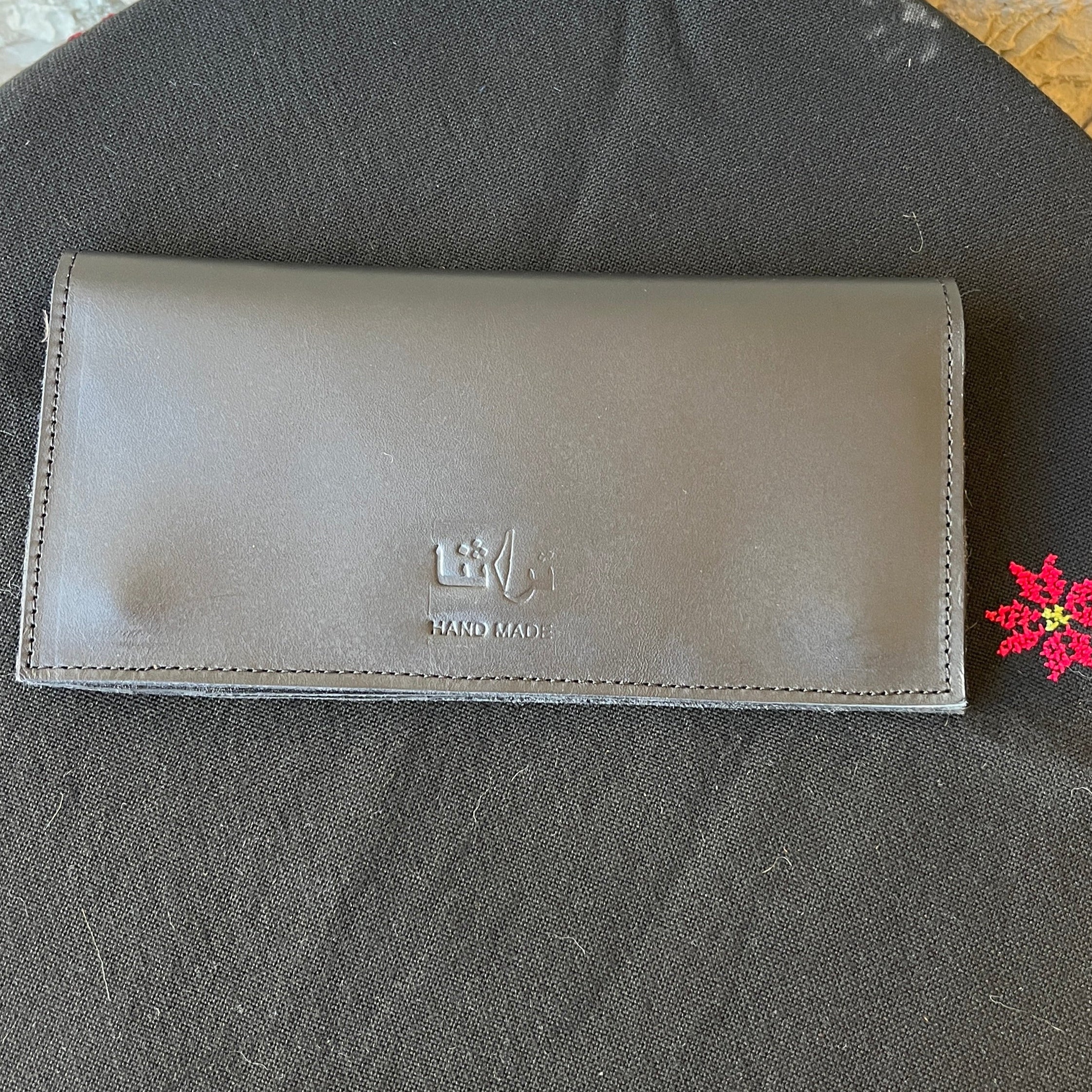 Leather Wallet with Hand Tatreez