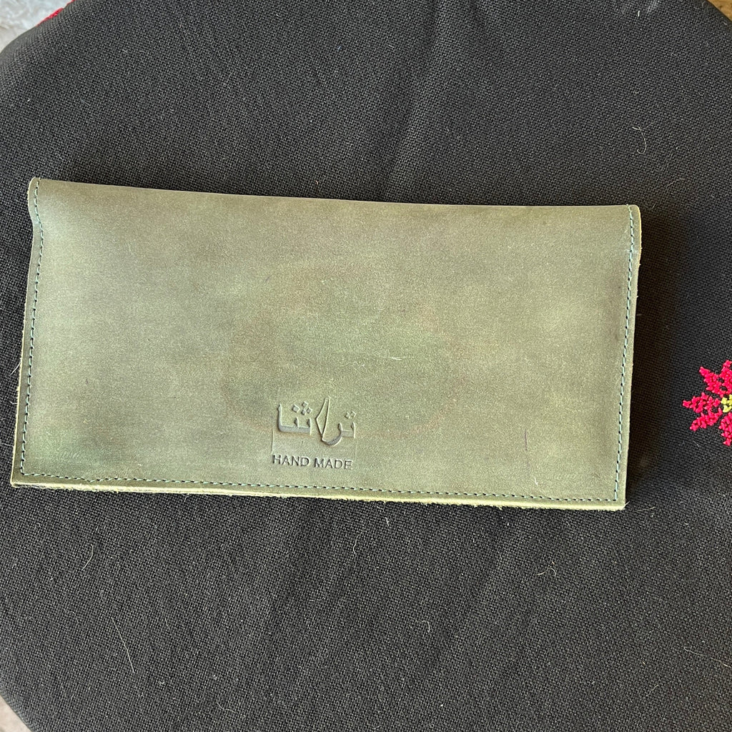 Leather Wallet with Hand Tatreez