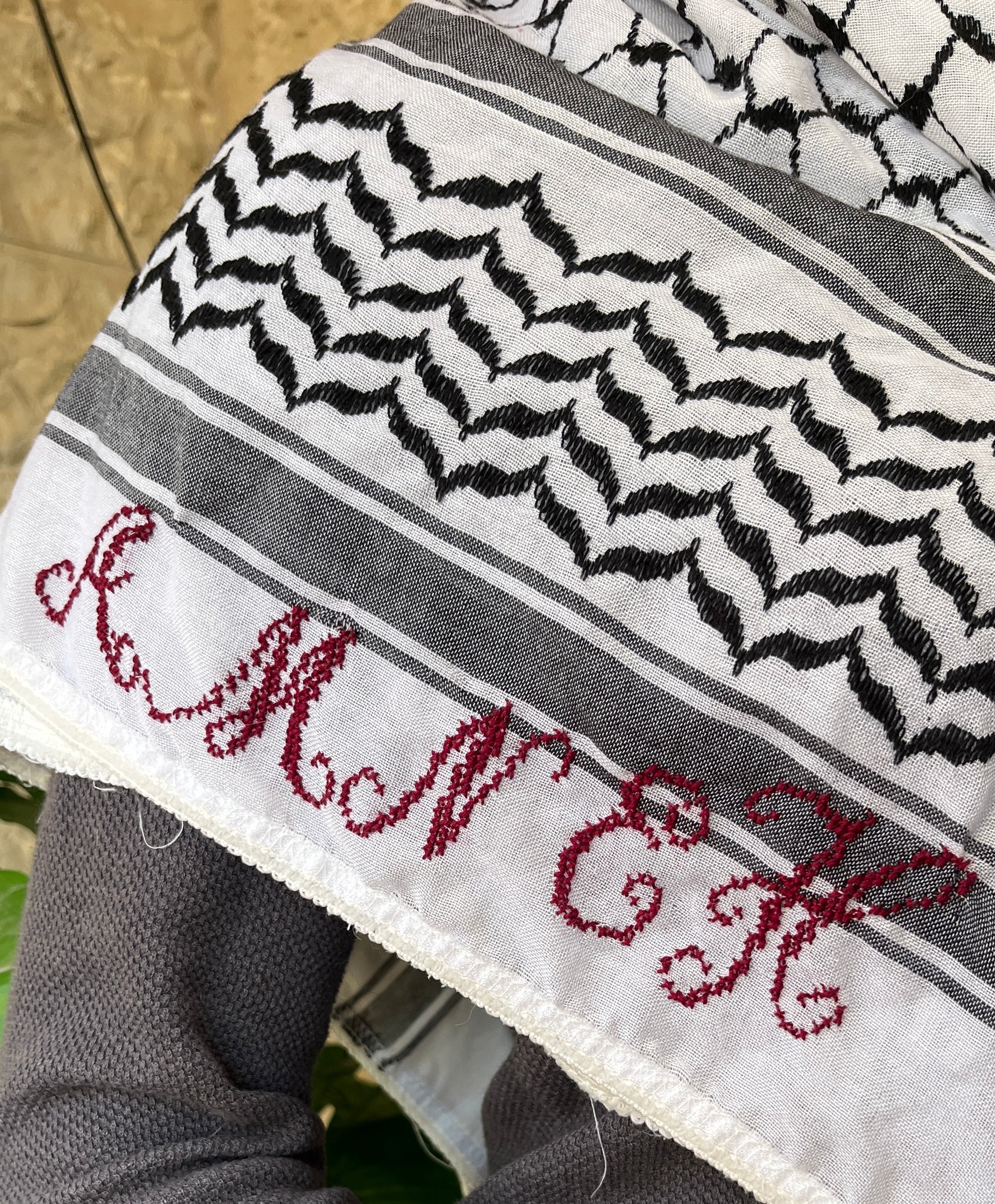 Name Tatreez Embroidery on Hirbawi® Kufiya