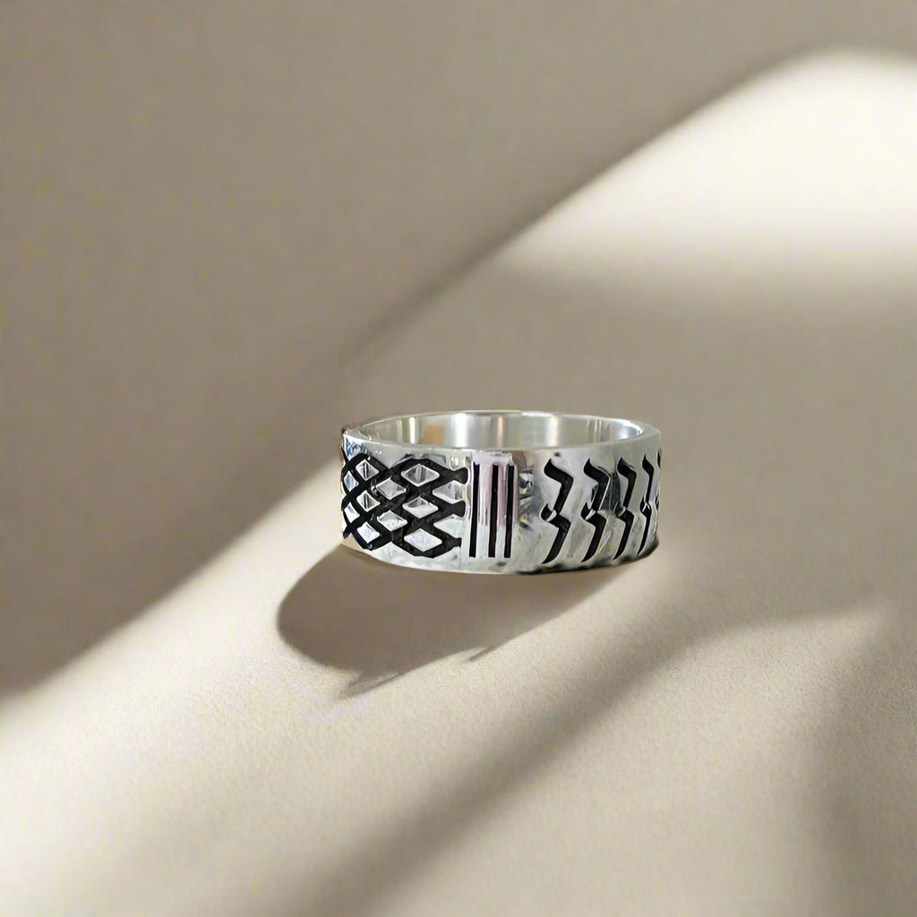 Handcrafted Silver 925 Kufiya (Keffiyeh) Ring